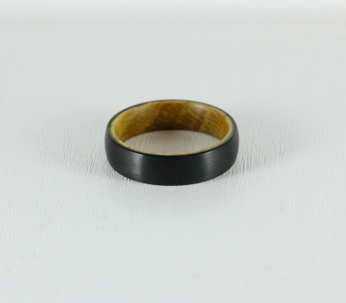 6mm Titanium & Whiskey barrel wood Wedding ring band for men and women
