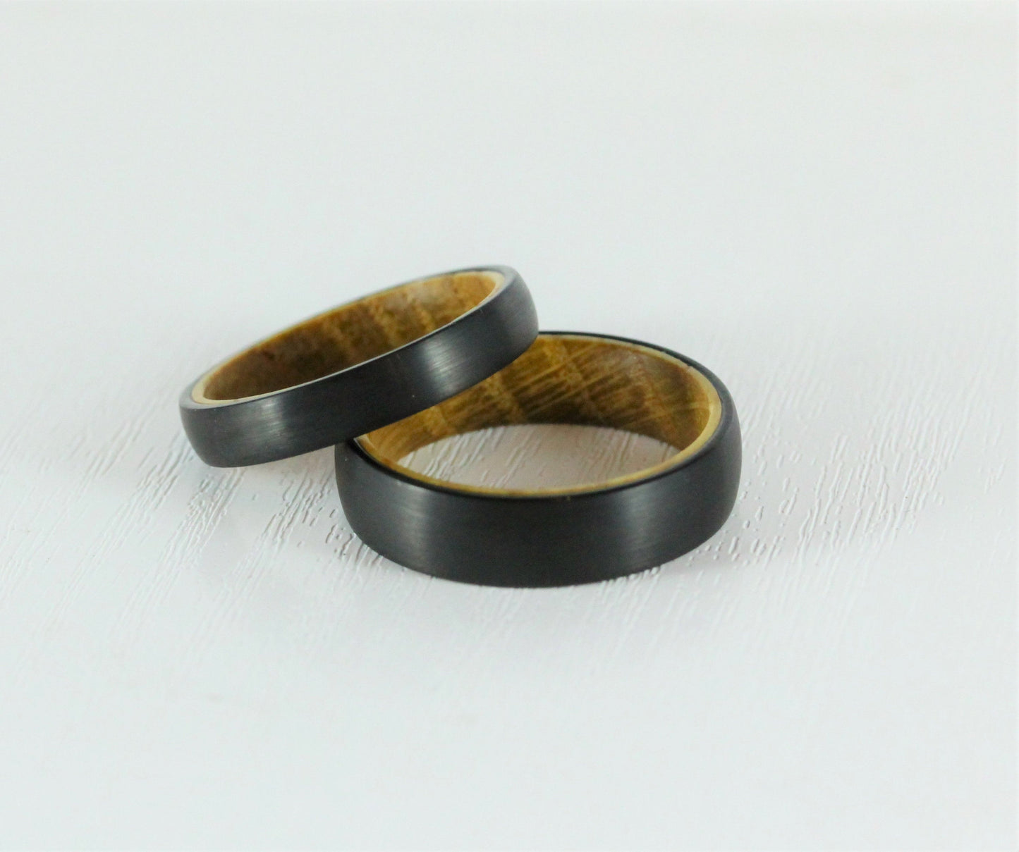 5mm Titanium & Whiskey barrel wood Wedding ring band for men and women