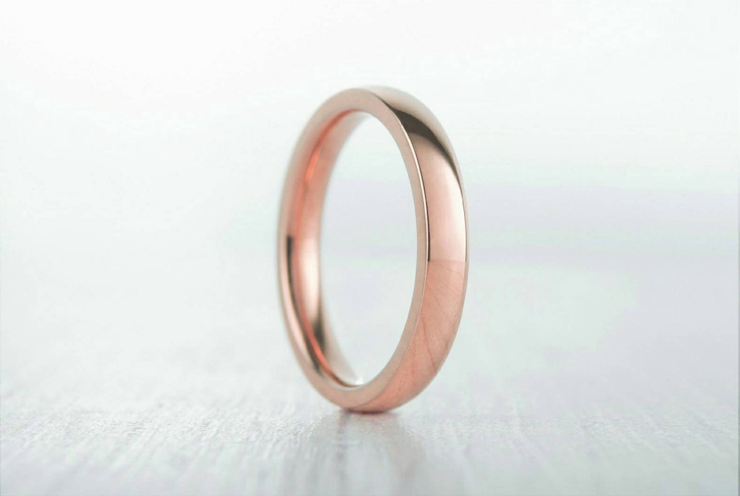 3mm Wide, filled 18ct Rose gold Plain Wedding band Ring - gold ring