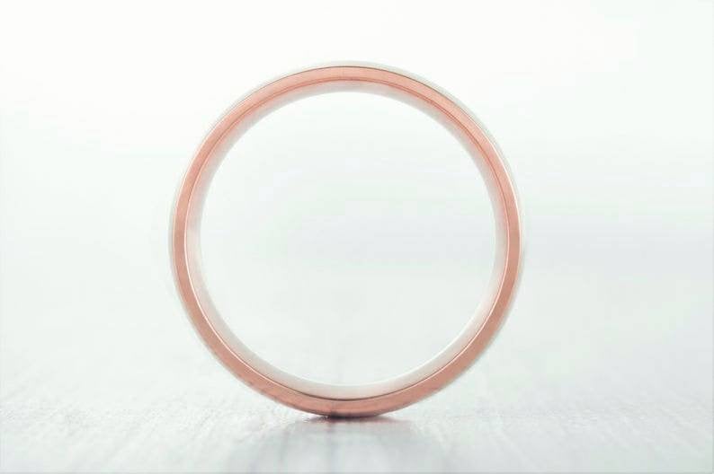 4mm filled 18ct Rose gold Plain Wedding band Ring - gold ring