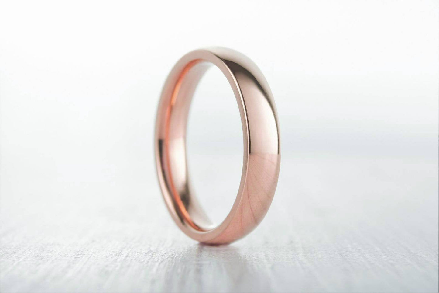 4mm filled 18ct Rose gold Plain Wedding band Ring - gold ring