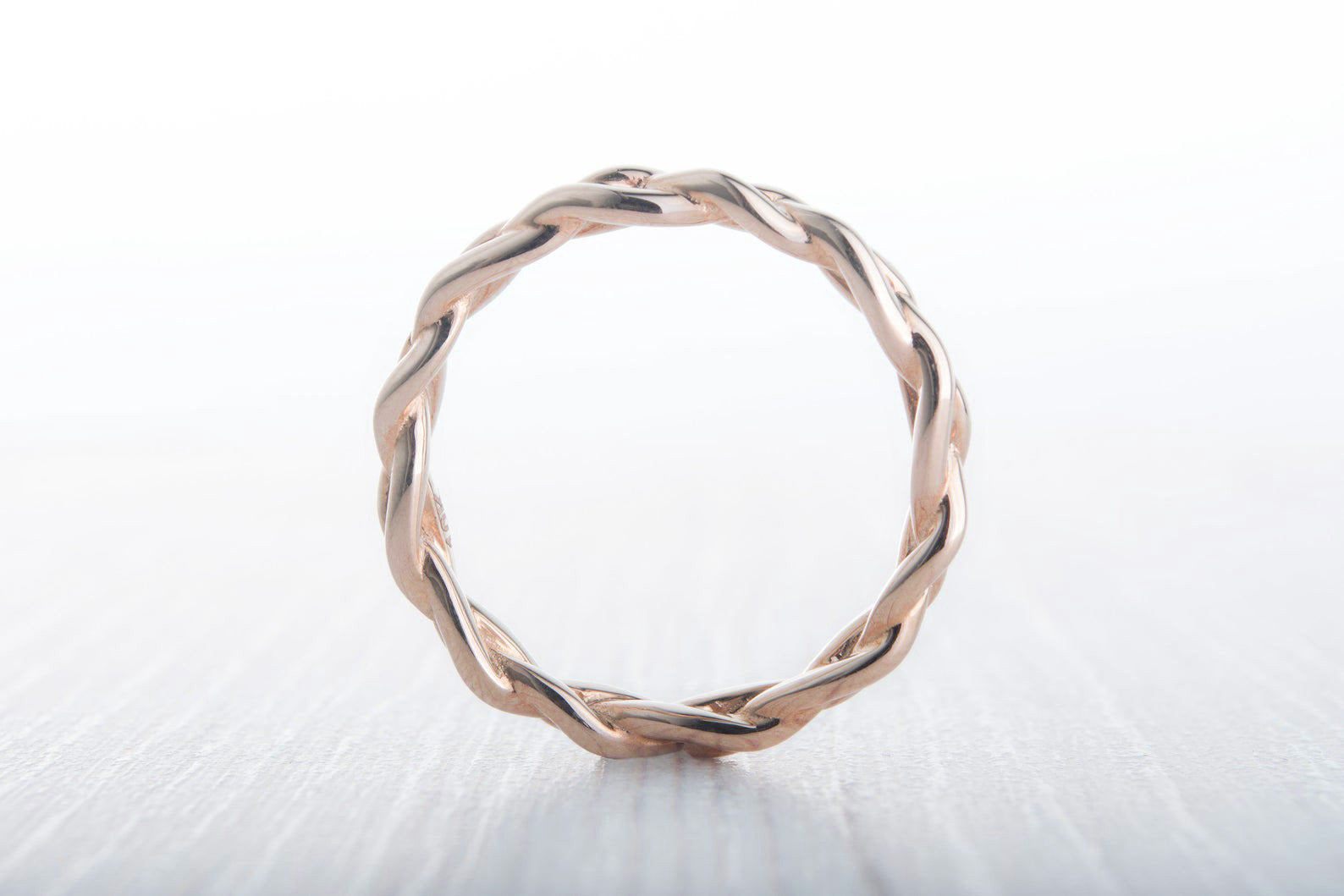 3mm Wide Braided Weave Ring in Rose Gold Filled - wedding ring