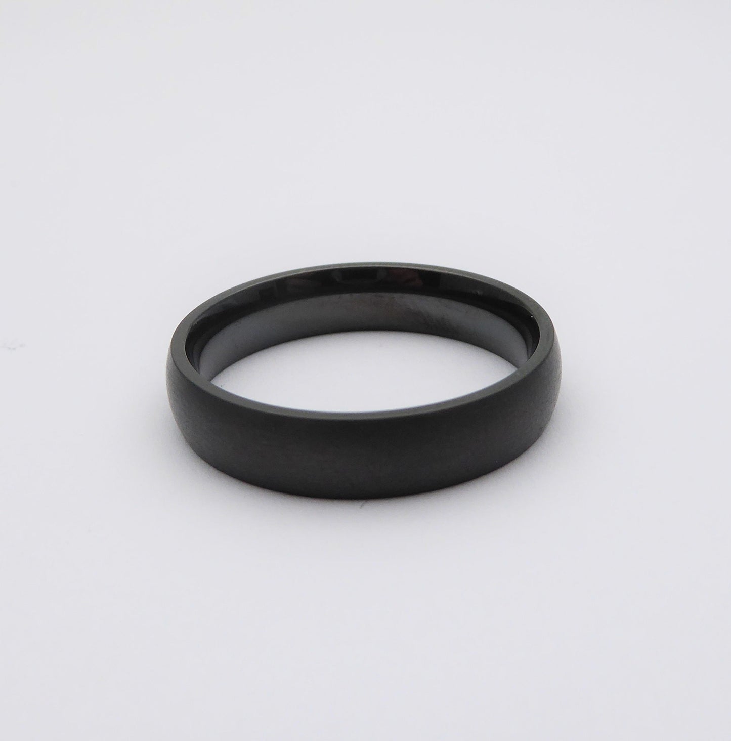6mm Black Zirconium with matte brushed finish - wedding ring band for men and women