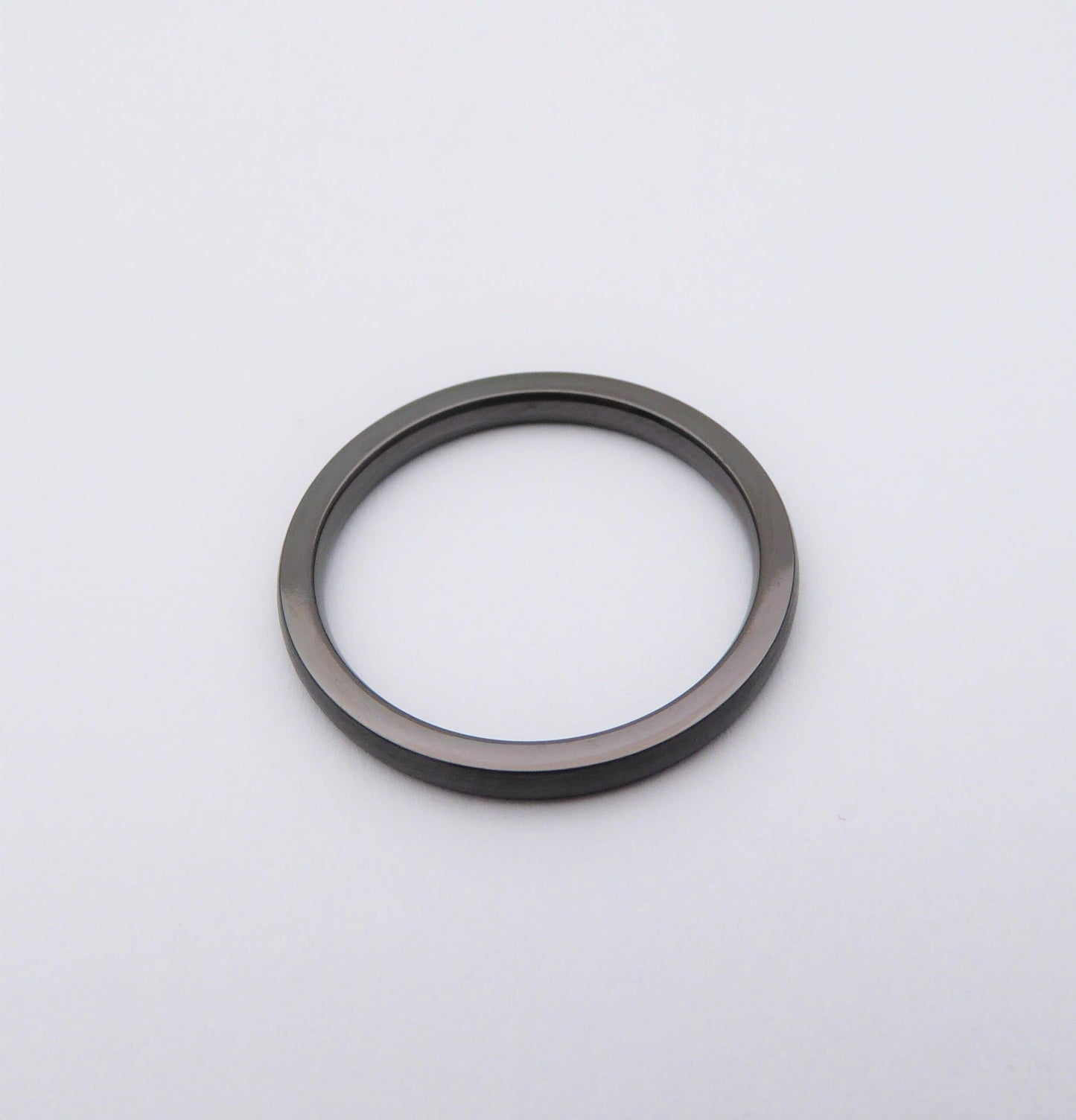 2mm Black Zirconium with matte brushed finish - wedding ring band for men and women