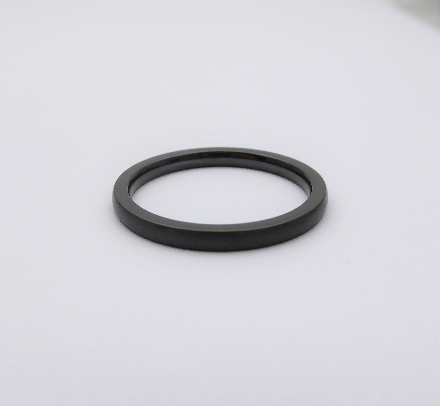 2mm Black Zirconium with matte brushed finish - wedding ring band for men and women