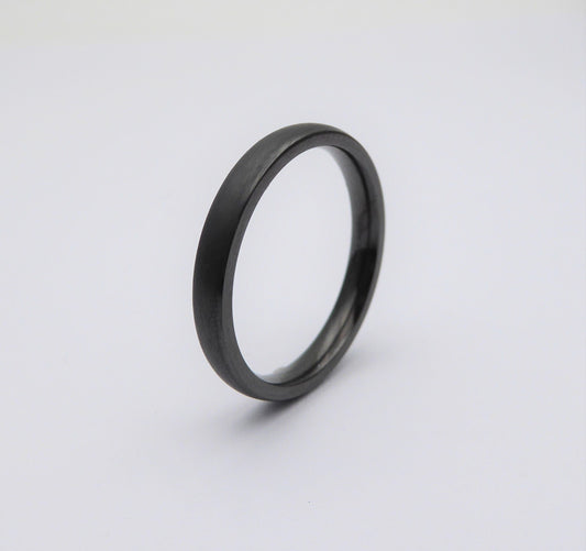 3mm Black Zirconium with matte brushed finish - wedding ring band for men and women