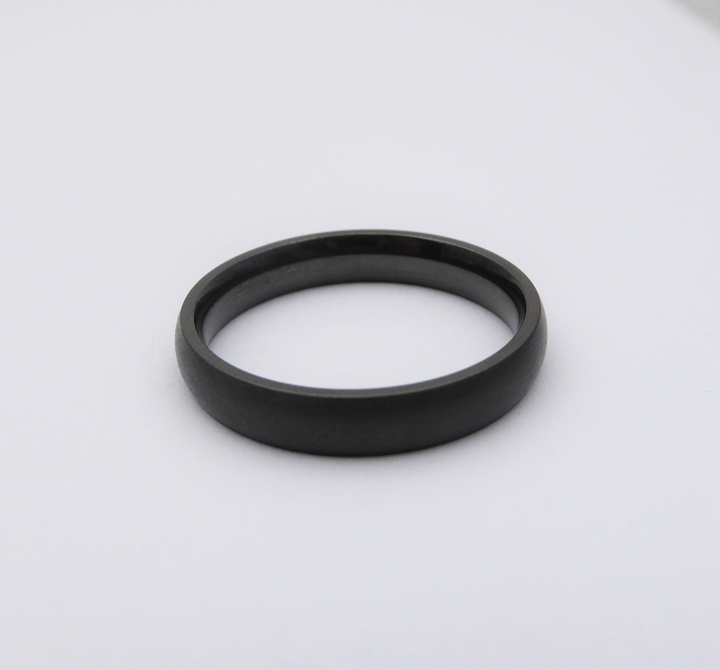 4mm Black Zirconium with matte brushed finish - wedding ring band for men and women