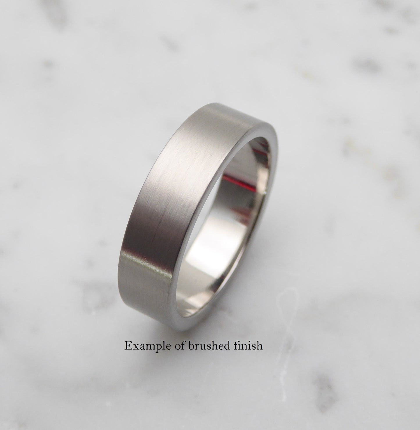 6mm Titanium Flat / Square Mens / Womens Plain band Wedding Ring - Available in polished and brushed finishes