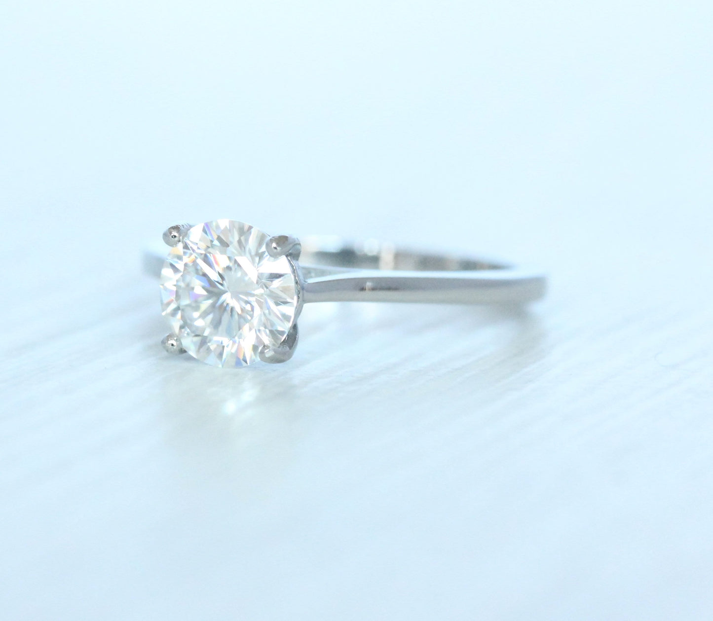16 Hearts and 16 Arrows Cut Genuine White Moissanite engagement ring, 1ct, 1.5ct and 2ct options