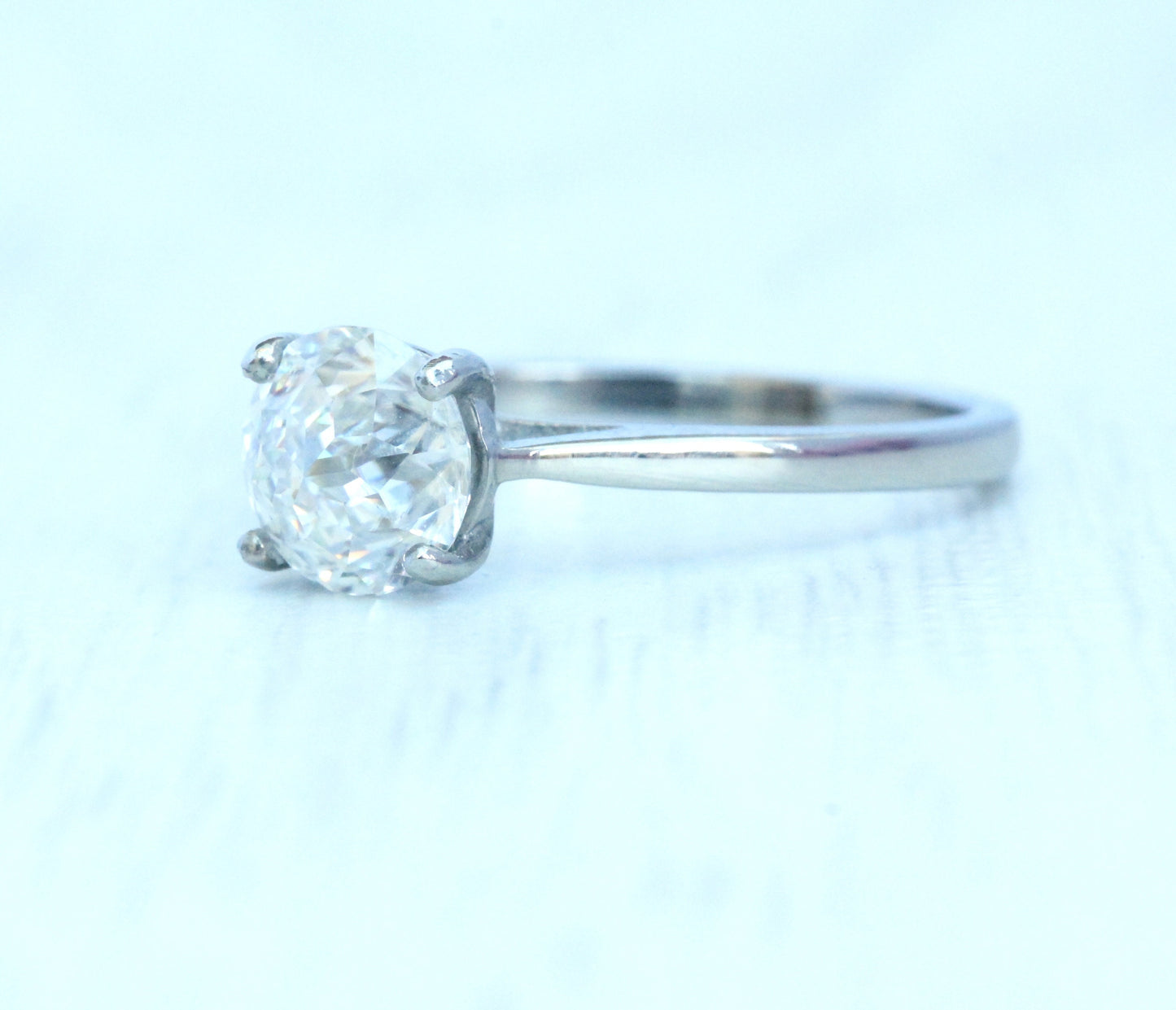 Jubilee Cut Genuine White Moissanite engagement ring, 1ct, 1.5ct and 2ct options