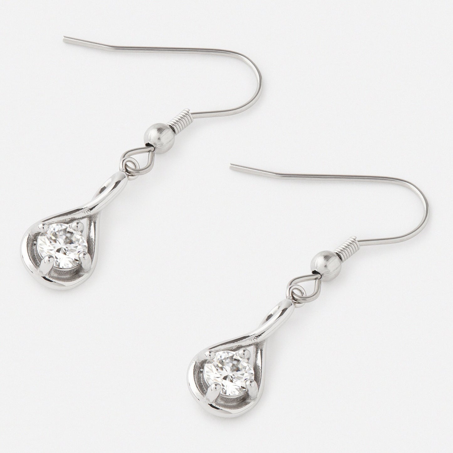 GENUINE Moissanite dangle earrings, available in titanium, white gold and surgical steel