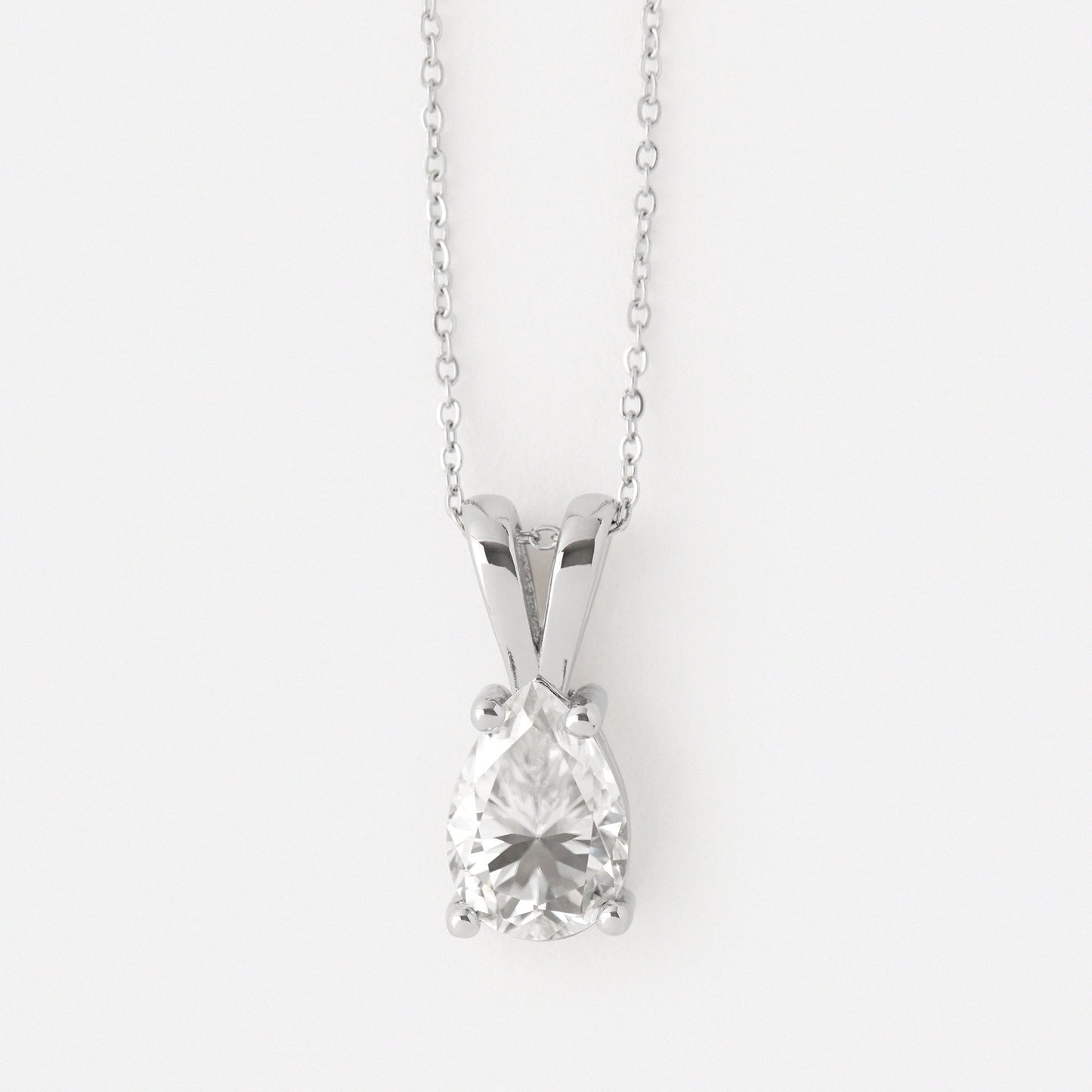 1.7ct Genuine moissanite Pear cut titanium pendant necklace 7x10mm, chain included