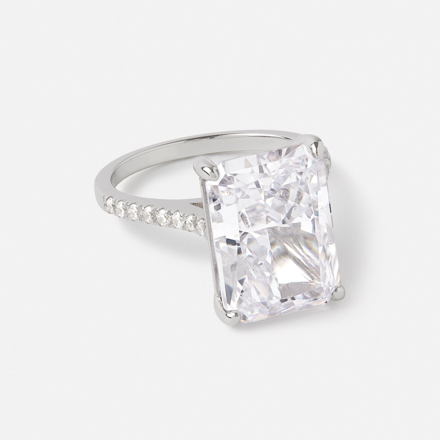 8.7ct Radiant cut Moissanite solitaire ring in solid gold or platinum - engagement ring