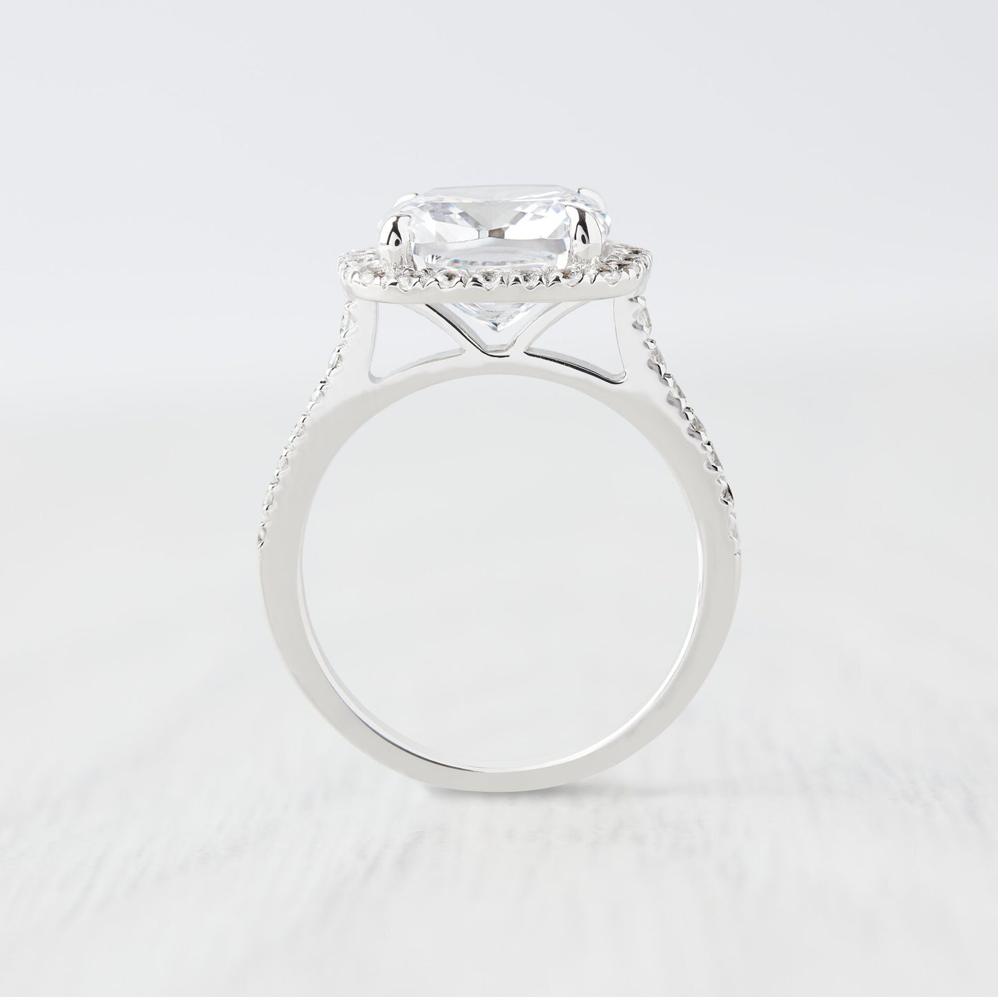 5.7ct Cushion cut Genuine Moissanite halo Engagement Ring - Available in gold, rose gold and white gold - Handmade
