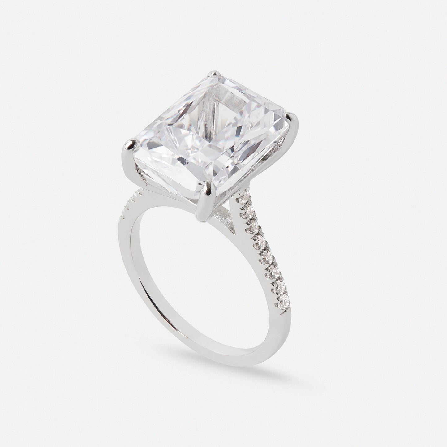 8.7ct Radiant cut Moissanite solitaire ring in solid gold or platinum - engagement ring