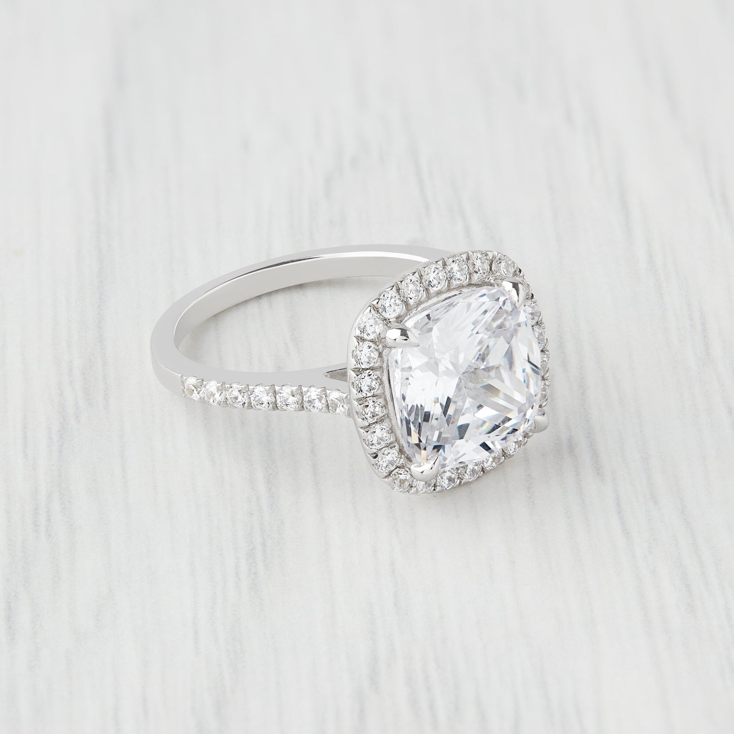 5.7ct Cushion cut Genuine Moissanite halo Engagement Ring - Available in gold, rose gold and white gold - Handmade
