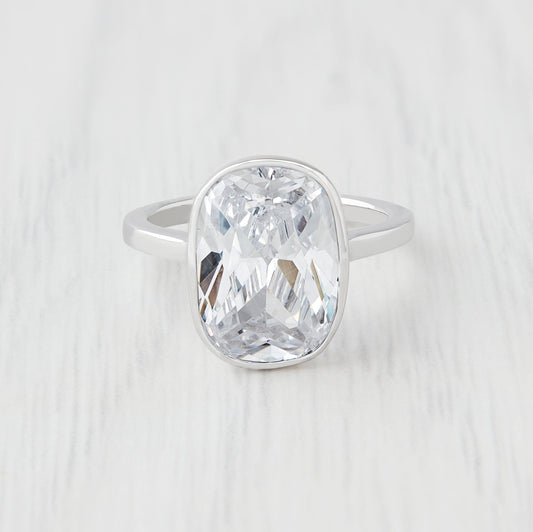 8.7ct Cushion Moissanite solitaire ring available in 9k, 18k Rose, yellow, white gold or platinum - engagement ring