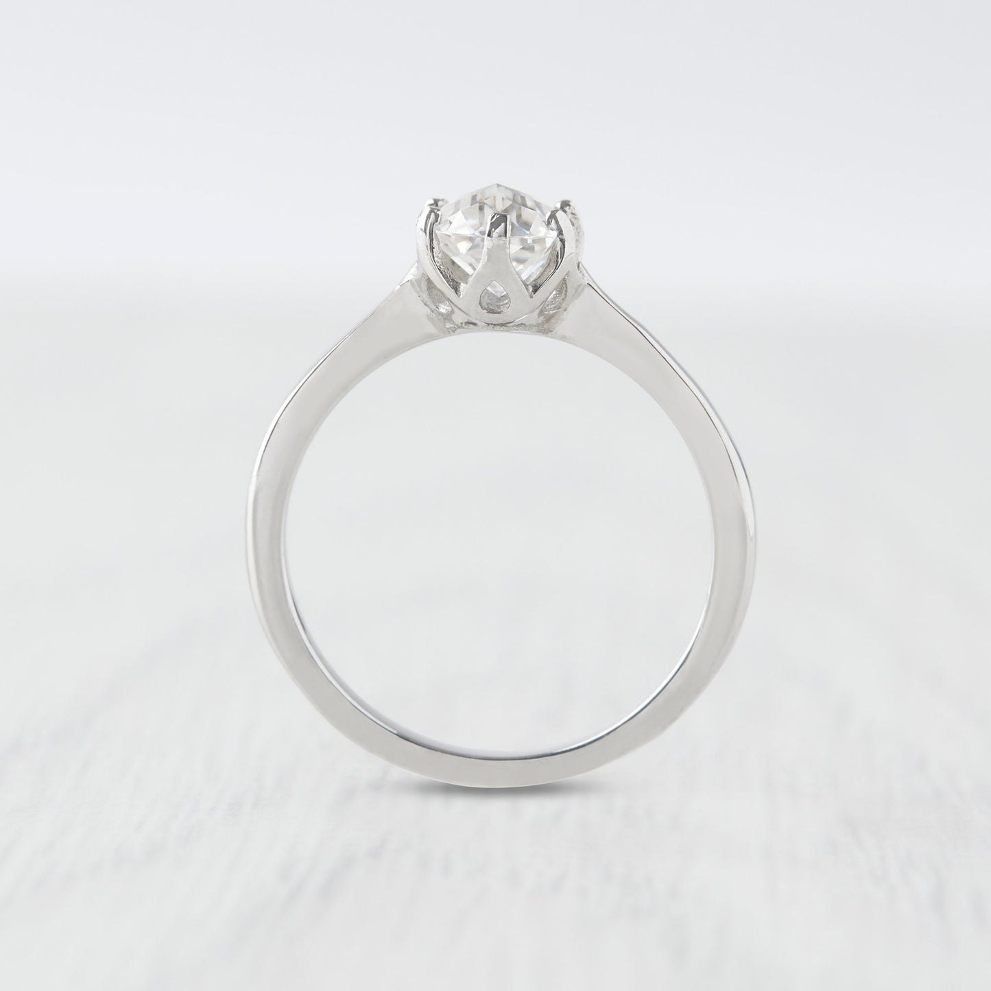 Jubilee Cut 1ct Moissanite Solitaire ring available in white gold or titanium - engagement ring - hand made