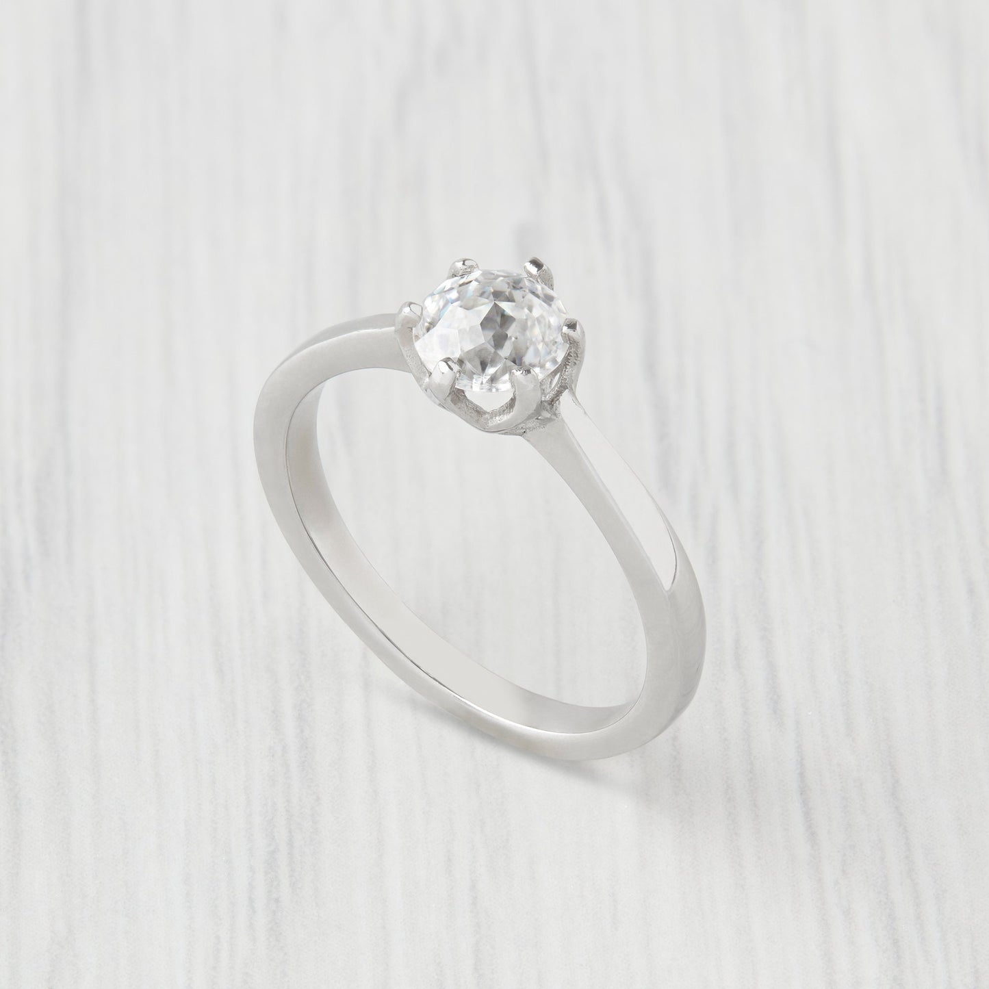 Jubilee Cut 1ct Moissanite Solitaire ring available in white gold or titanium - engagement ring - hand made