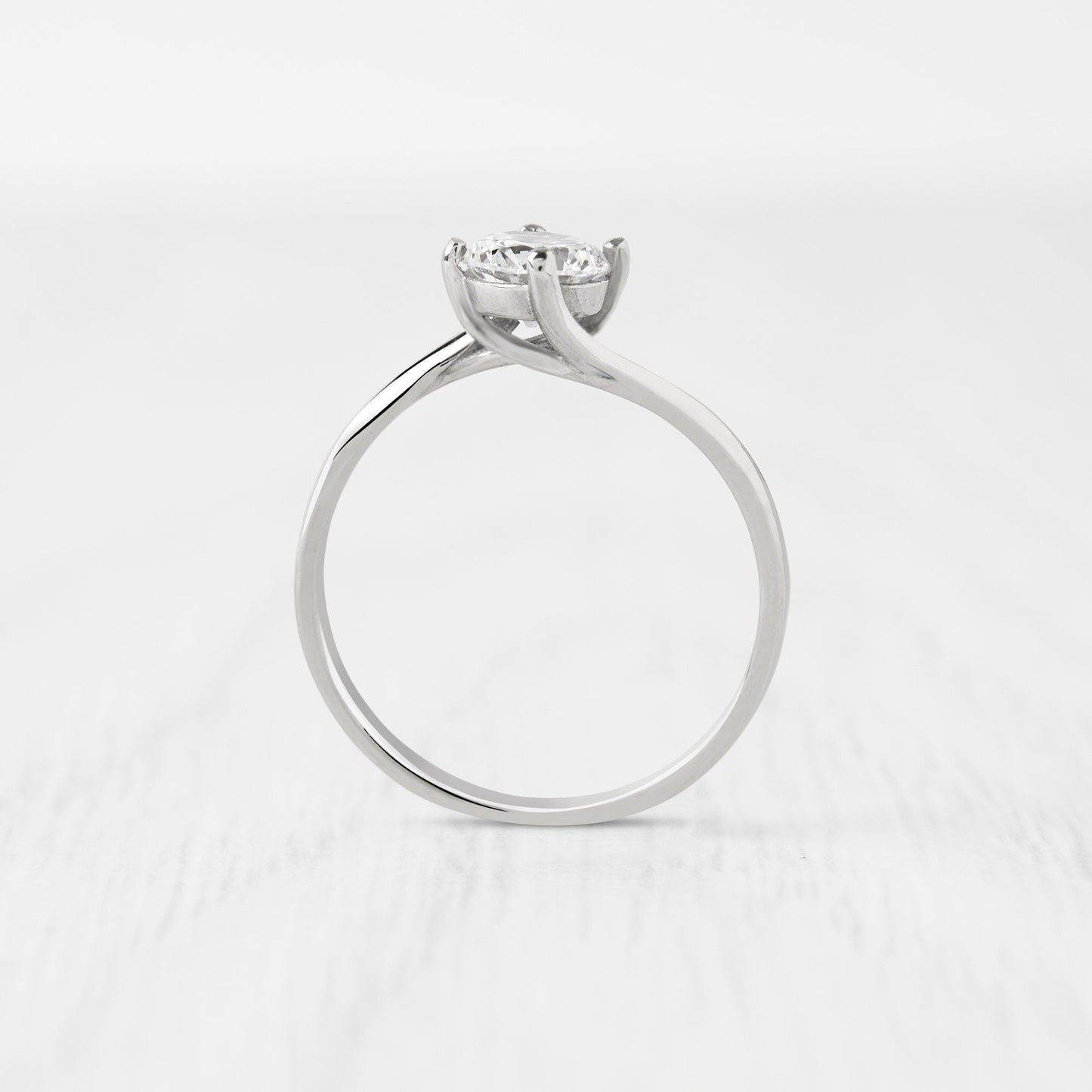 1ct Old European Diamond Simulant solitaire ring in Titanium or White Gold - engagement ring - wedding ring - handmade ring