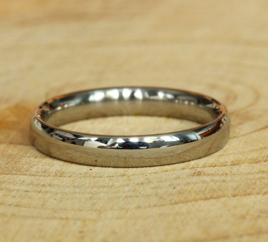 3mm Titanium Comfort Fit / Court Shape Plain band Wedding Ring in either polished or matte finish