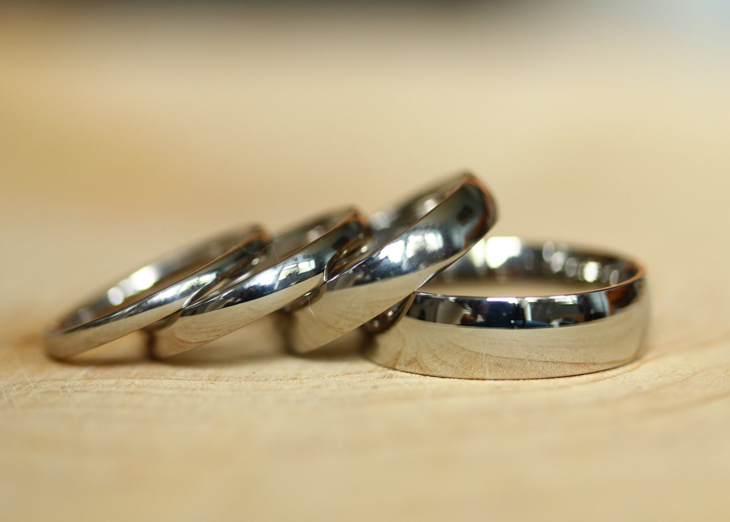 4mm Titanium Comfort Fit / Court Shape Plain band Wedding Ring