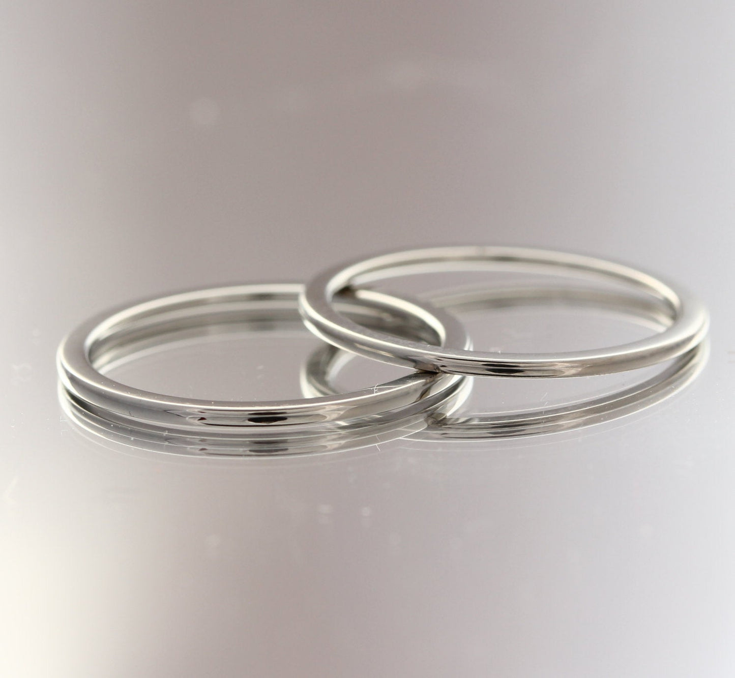 1mm Titanium Comfort Fit / Court Shape Plain band Wedding Ring - midi ring