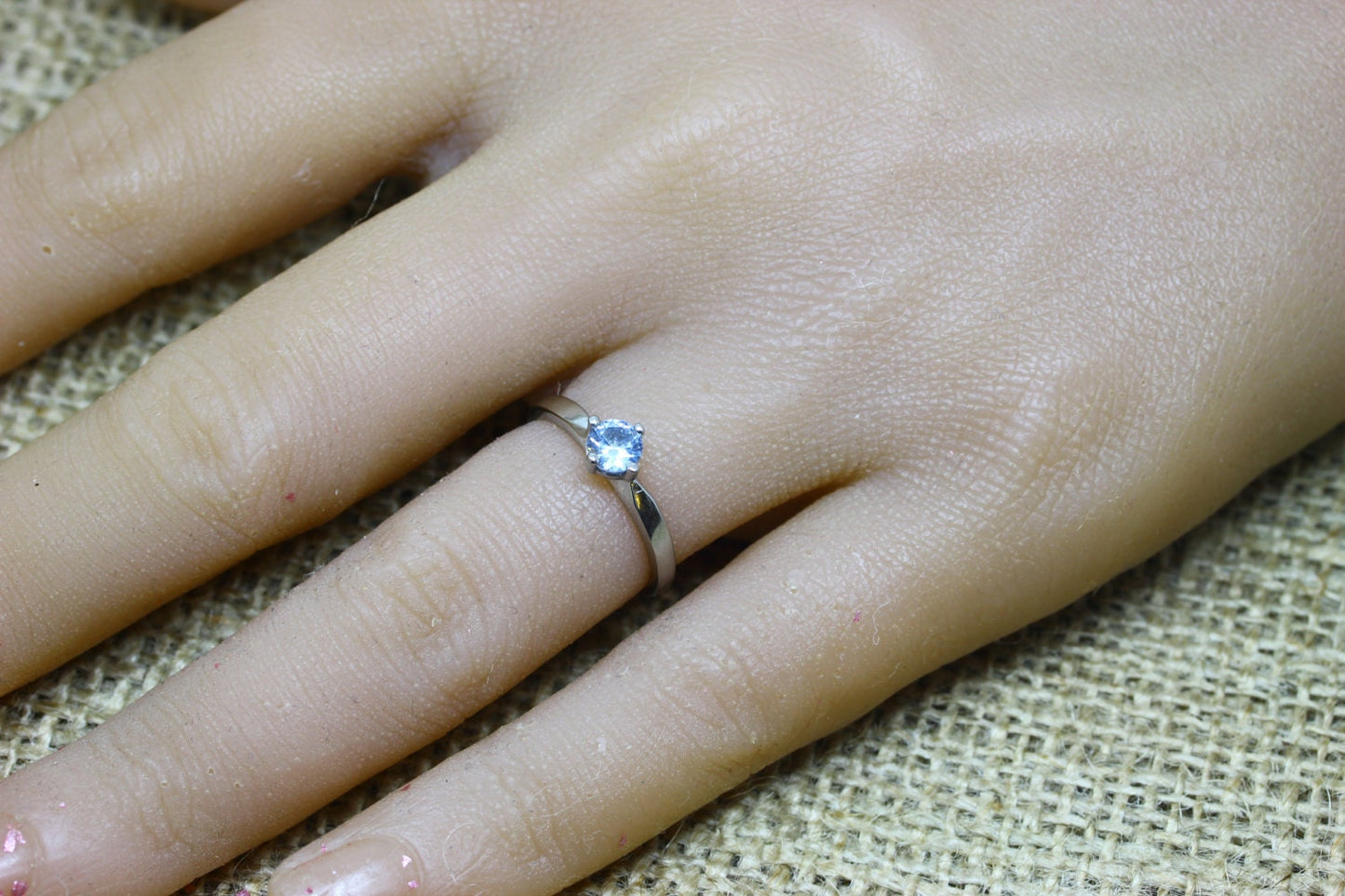 Natural Blue Topaz solitaire ring - available in titanium or white gold - engagement ring - wedding ring