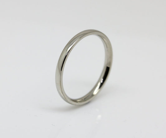 2mm Surgical Steel Comfort Fit / Court Shape Plain band Wedding Ring